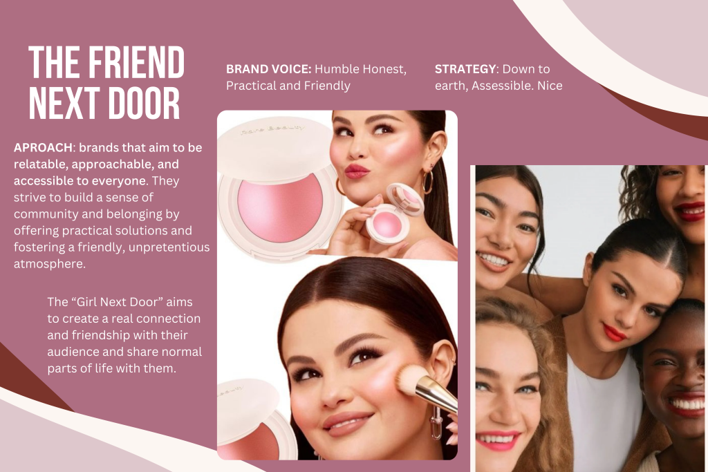 One example of Rare Beauty by Selena Gomez targets audience persona, core value, and core purpose.