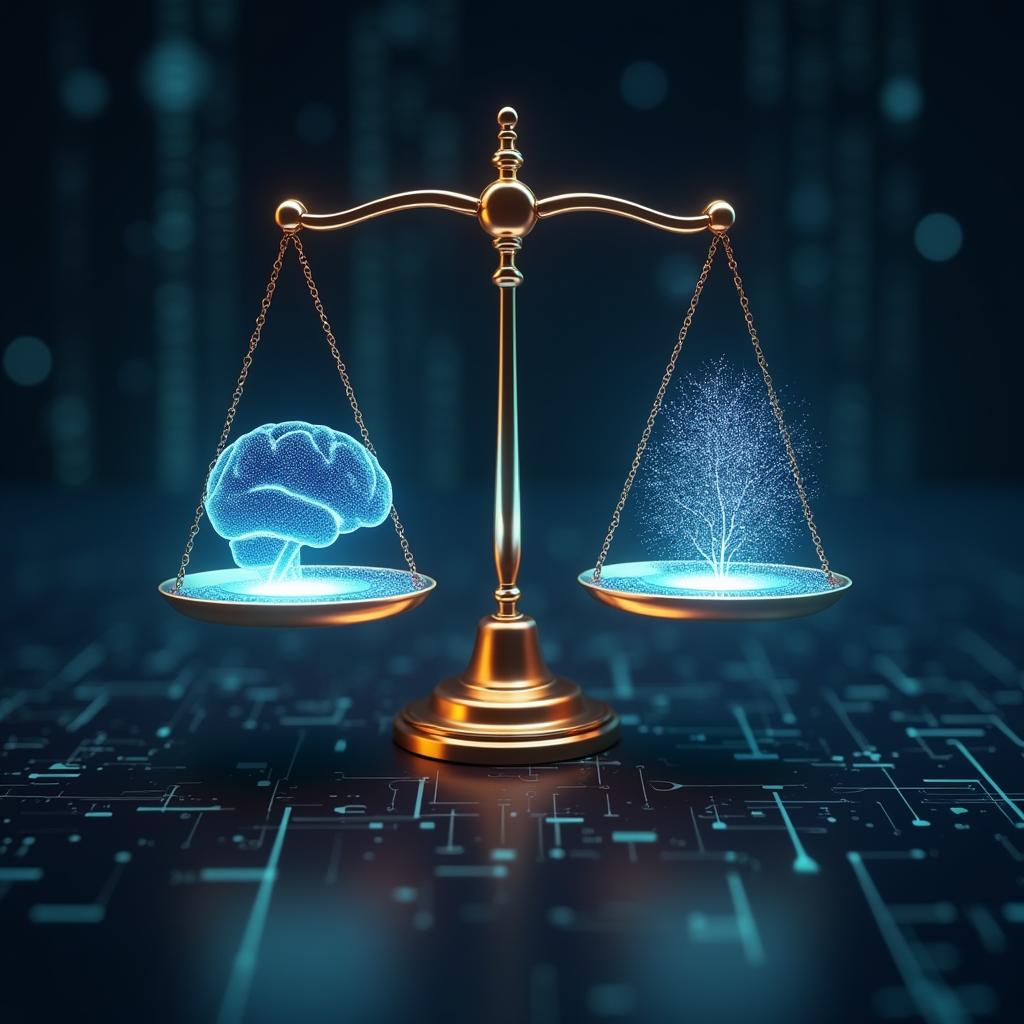 Top 12 Al Trends for 2025, brain and ai balance.