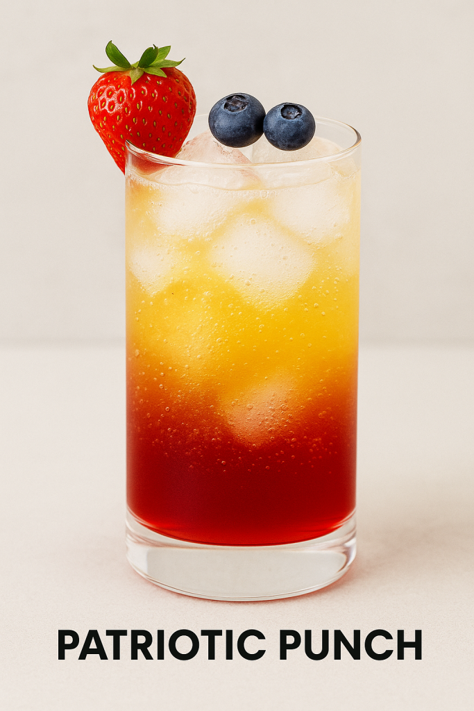 Patriotic punch mocktail