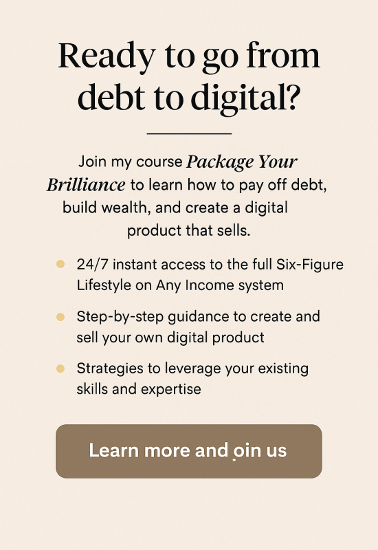 Ready to go from debt to digital? learn a proven side hustle to turn your current skills into digital offer to pay off debts and inprove your finances