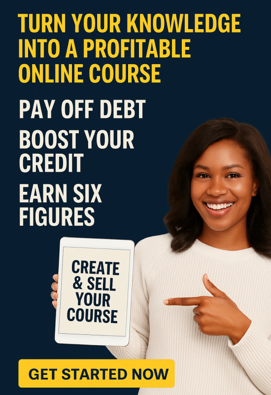 Turn your brilliance into a digital course, pay off debts, and boost your credit.